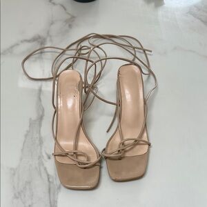 Elegant Tan Strappy Women's Heels